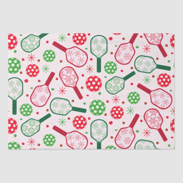Christmas Red and Green Pickleball Paddles  Tissue Paper (Front)