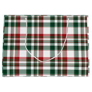 Christmas Red And Green Plaid  Large Gift Bag