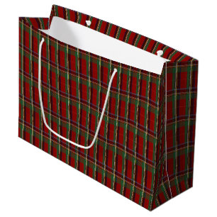 Christmas Red and Green Plaid Large Gift Bag