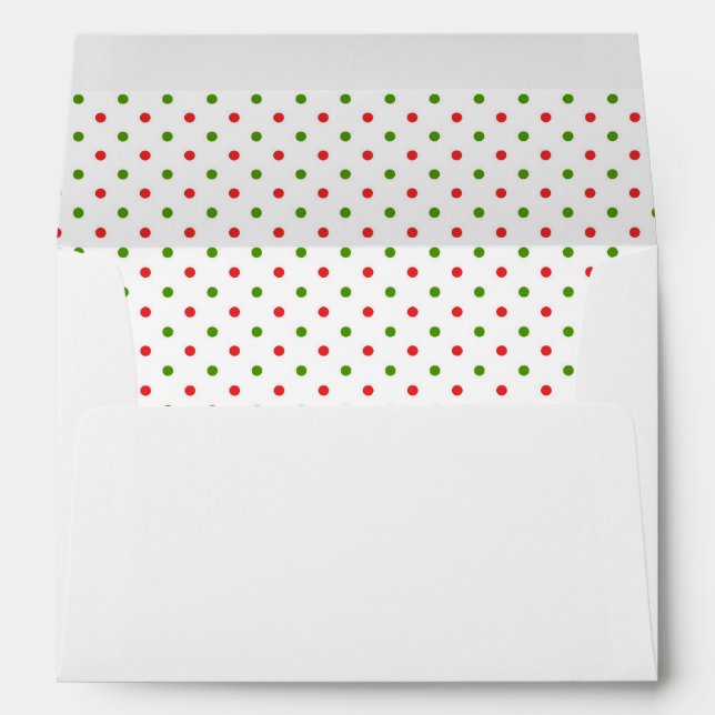 Christmas Red and Green Polka Dot Lined Envelope (Back (Bottom))