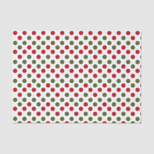 Christmas Red And Green Polka Dots Tissue Paper