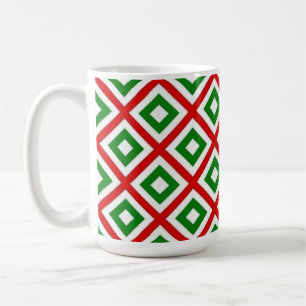 Christmas red and green striped coffee mug