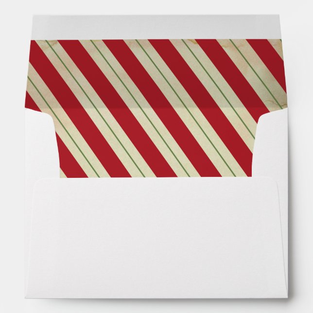 Christmas Red and Green Stripes Envelope (Back (Bottom))