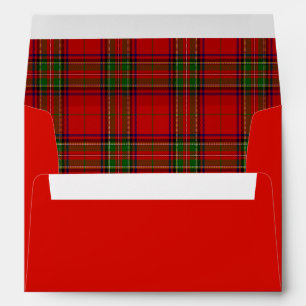 Christmas Red and Green Tartan Plaid Envelope