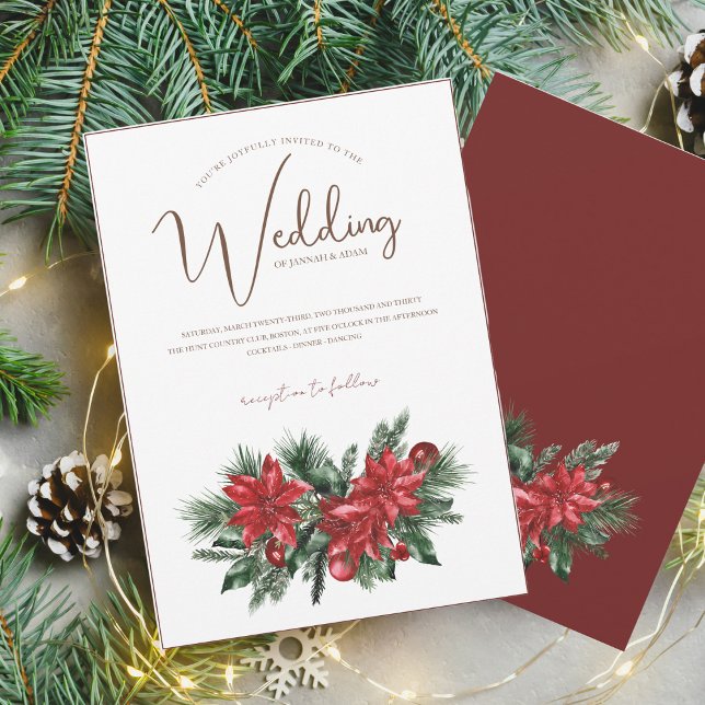 Christmas Red and Green Winter Festive Wedding Invitation (Creator Uploaded)