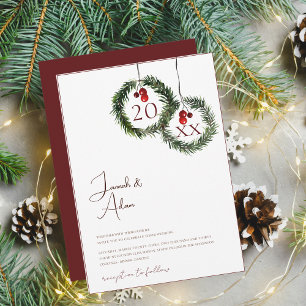 Christmas Red and Green Winter Festive Wedding Invitation