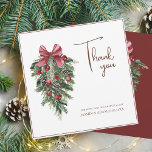 Christmas Red and Green Winter Festive Wedding Thank You Card<br><div class="desc">Modern Christmas Red and Green Winter Festive Wedding Thank You Card - Elegant Foliage in Rustic Evergreen Hues. Embrace the enchantment of the season with our modern Christmas wedding thank you card, adorned in the rich and festive colours of red and green. This elegant thank you card features delicate foliage...</div>