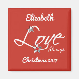 Christmas red and silver for the one you love magnet