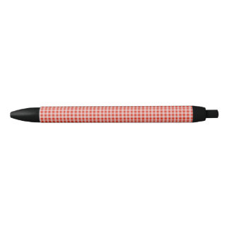 Christmas Red and White Gingham Black Ink Pen