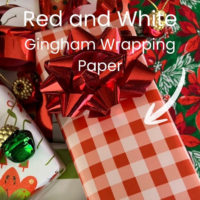 Christmas Red and White Gingham Wrapping Paper (Creator Uploaded)