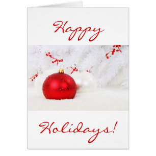 Christmas Red And White Happy Holidays I