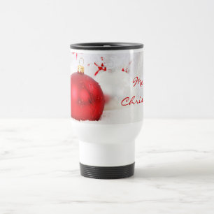 Christmas Red And White Merry Christmas Travel Mug