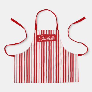 Christmas Red and White Stripe Apron