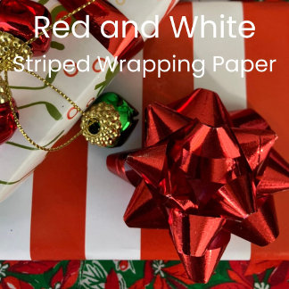 Christmas Red and White Striped Wrapping Paper
