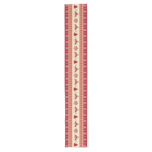 Christmas red and white table runner 16" x 108"