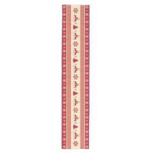 Christmas red and white table runner 16" x 90"