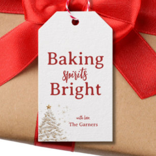 Christmas Red Baking Spirits Gift Tags