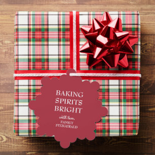 Christmas Red Baking Spirits Tree Decoration Card