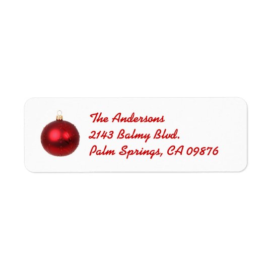Christmas Red Ball Address Label