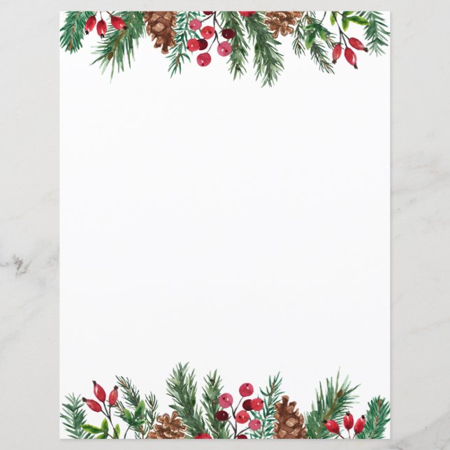 Christmas Red Berries and Pinecones (Front)