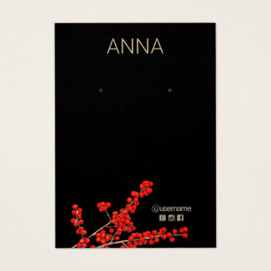 Christmas Red Berries Earring Display Card