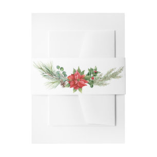 Christmas Red Berries Invitation Belly Band