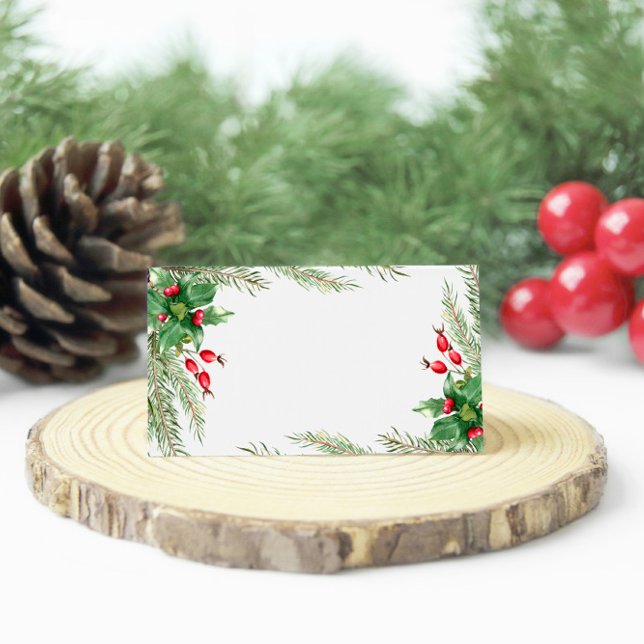 Christmas Red Berries Place Card (Creator Uploaded)