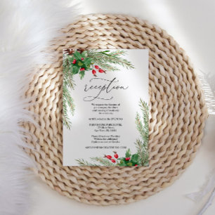 Christmas Red Berries  Reception Enclosure Card