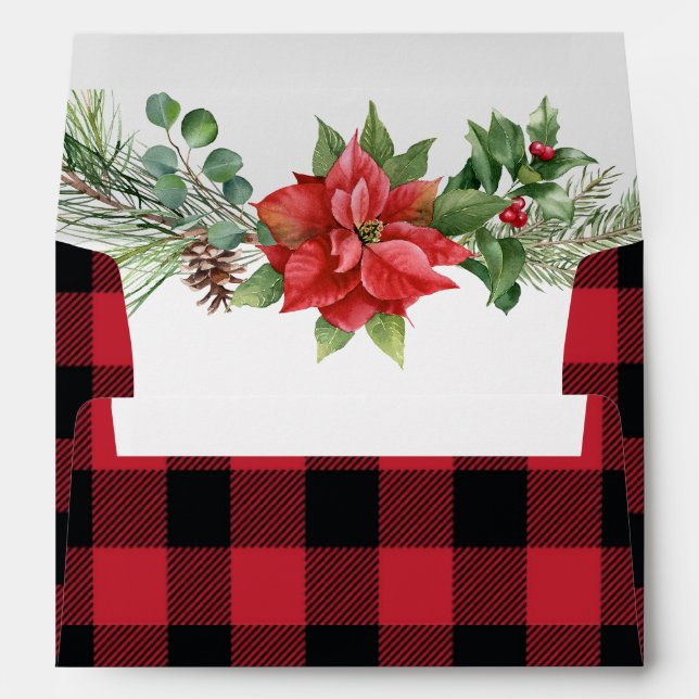 Christmas Red Berries Wedding  Envelopes (Back (Bottom))