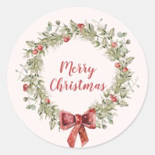 Christmas Red Berries Wreath holiday Sticker