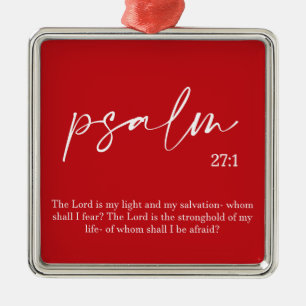 Christmas Red Bible Verse  Metal Tree Decoration