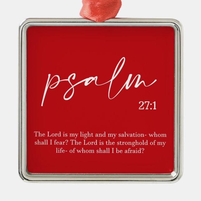 Christmas Red Bible Verse  Metal Tree Decoration (Front)
