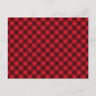 Christmas Red & Black Buffalo Plaid   Holiday Postcard