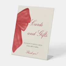 Christmas Red Bow Baby Shower Cards Gifts Display