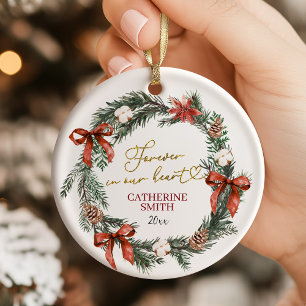 Christmas Red Bow Coquette Memorial Ornament