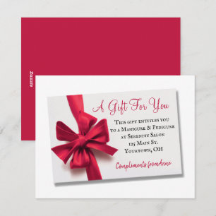 Christmas Red Bow Gift Card