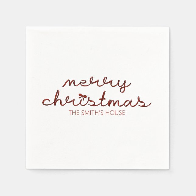 Christmas Red Bow  Napkin (Front)