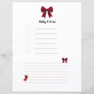 Christmas Red Bow Planner Page