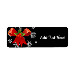 Christmas Red Bow Snow Flakes
