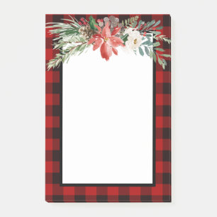 Christmas Red Buffalo Check Post It Notes Notepad