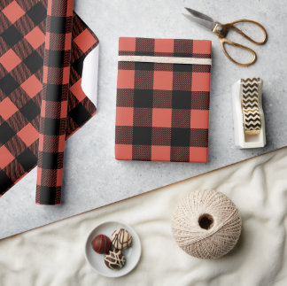 Christmas Red Buffalo Plaid Winter Wrapping Paper