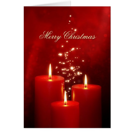 Christmas Red Candles greeting card