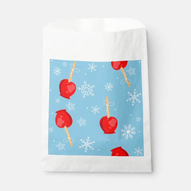 christmas red candy apples blue  favour bags (Front)
