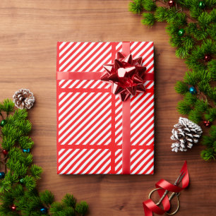 christmas red candy stripe wrapping paper