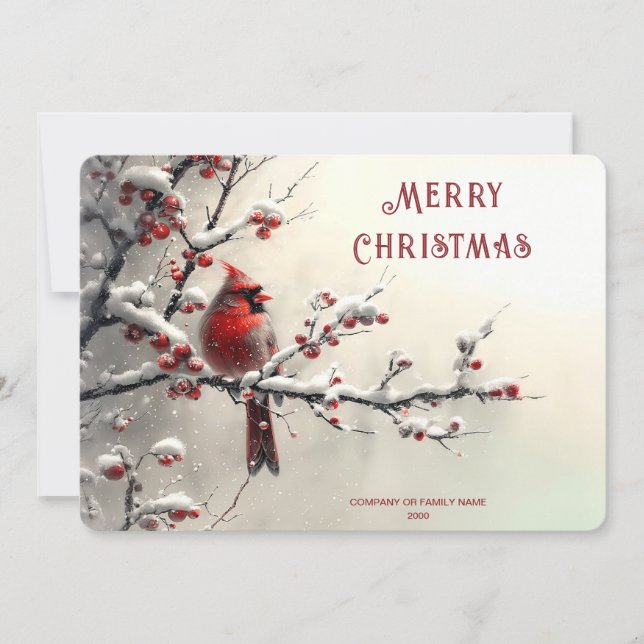 Christmas Red Cardinal Holiday Card (Front)