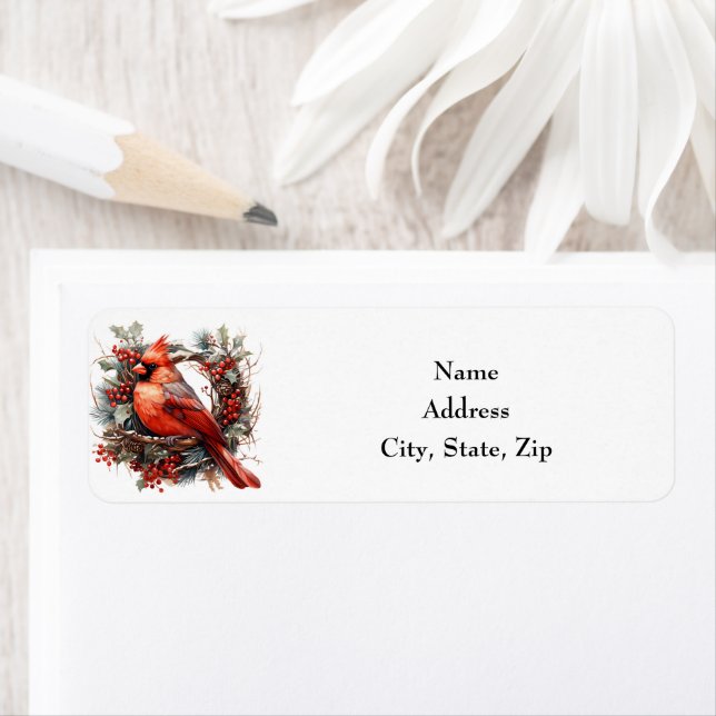 Christmas Red Cardinal Illustration (Insitu)