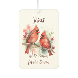 Christmas Red Cardinal Jesus Reason for Season Car Air Freshener