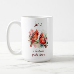 Christmas Red Cardinal Jesus Reason for Season Coffee Mug