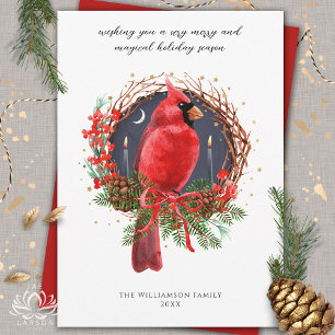 Christmas Red Cardinal Yule Solstice Holiday Card