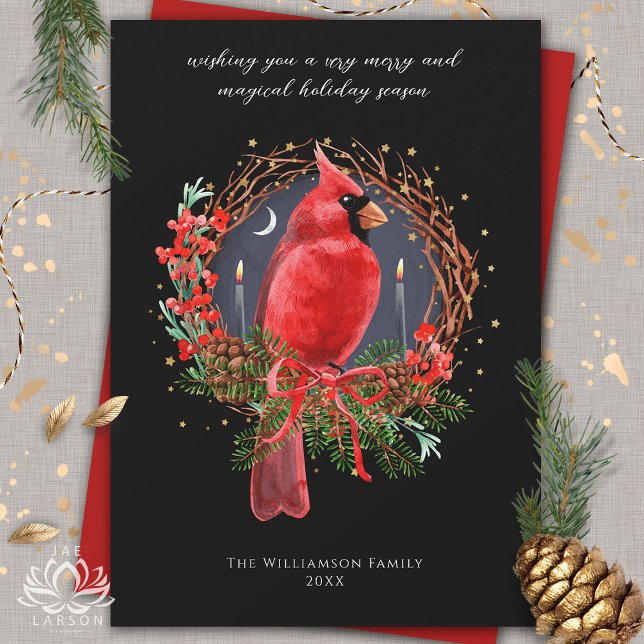 Christmas Red Cardinal Yule Solstice Holiday Card  (Creator Uploaded)